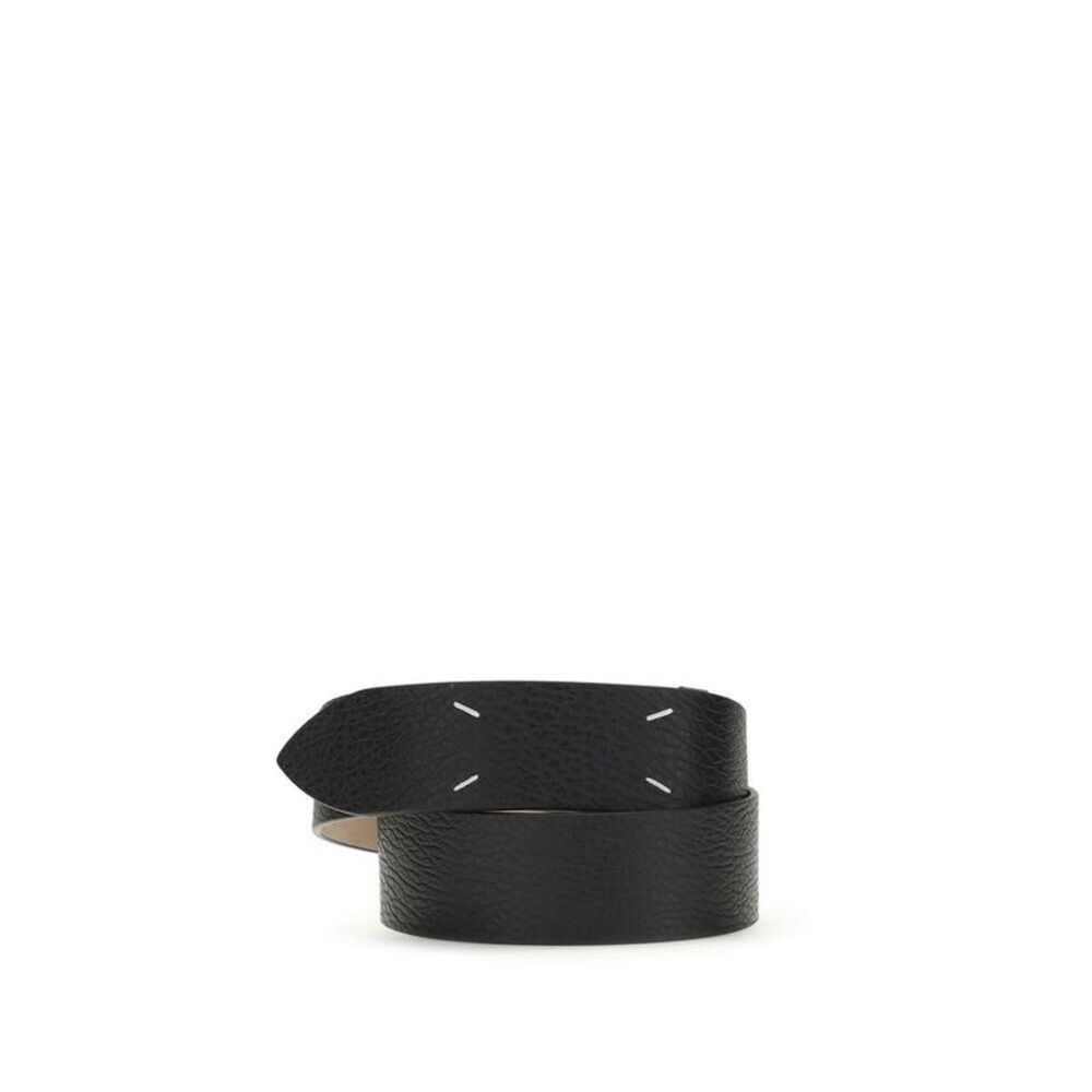 Maison Margiela Calf Leather Bos Taurus Regular Belt Women Black Belts